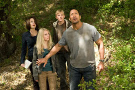 Carla Gugino, AnnaSophia Robb, Alexander Ludwig, and Dwayne Johnson in Race to Witch Mountain